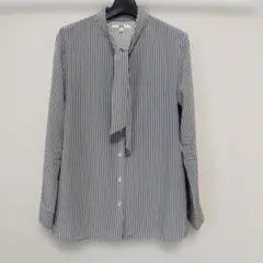 UNIQLO ストライプ ボウタイブラウス 長袖