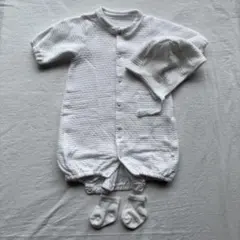 PUPPA PUPO ホワイト ツーウェイ・ドレスオール 50-60cm