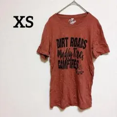 【XS】オレンジ クルーネック Tシャツ