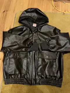 チャオパニック黒 フェイクレザーフード付き新品！半額以下！