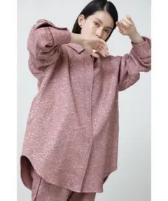 OKIRAKU×ROSE BUD ローズバッド ジャガード 花柄 長袖 シャツ