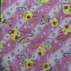 ちりめん　ピンク　接着芯付き