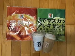 Happyくじ『セブン-イレブン』 B賞　セブンカフェぬいぐるみチャーム セット