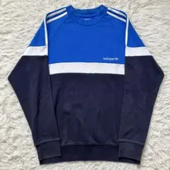 《状態良3本ライン刺繍ワンポイントロゴ》アディダスadidasスウェット