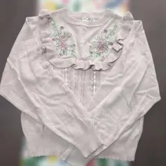 axes femme 長袖ニットセーター 花柄刺繍