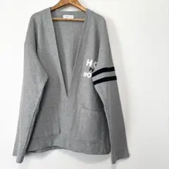 チャオパニックティピー　メンズ ワッペン　ロゴ　カーディガン　秋　綿　グレー M