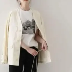 美品　 SLOBE IENA ミリタリー　デニム　ジャケット オフホワイト M