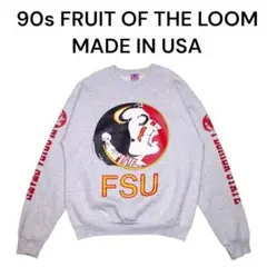 USA製 90sフルーツオブザルーム　ビッグプリントスウェットトレーナー　古着