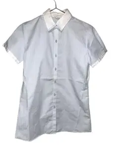 ORIHICA オリヒカ　半袖　ストライプシャツ 水色　Mサイズ