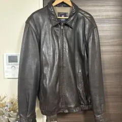 Chaps レザージャケット トラッカージャケット 本革 ブラウンのサムネイル