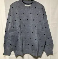 GeeRA ドット柄ニットプルオーバー Lサイズ