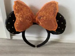 ミニーマウス風カチューシャ オレンジと黒