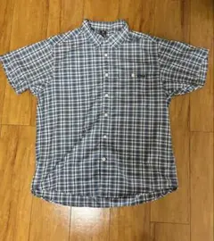 【商品名】 mont-bell モンベル 半袖チェックシャツ M-R 紺×白のサムネイル