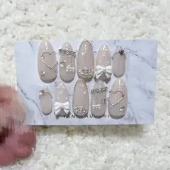 現品 ネイルチップ ワンホン スナ系 量産型 韓国 ちゅるん フレンチガーリー