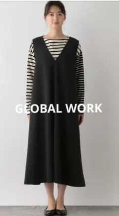 【新品タグ付き】GLOBAL WORK ジョーゼット ジャンスカ Lサイズ