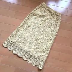 ★美品★PLST レース編スカート　XS