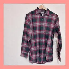 amazon essentials 赤黒チェックネルシャツ S おしゃれ