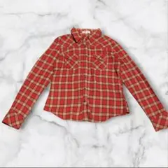 【COLZA】赤チェックネルシャツ Lサイズ 胸ポケット フランネル カジュアルのサムネイル