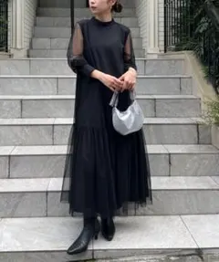 CAPRICIEUX LE'MAGE チュールハイネックワンピース