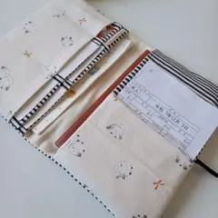 シマエナガ柄　お薬手帳ケース　通帳ケース　母子手帳ケース　ハンドメイド