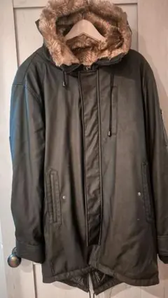 未使用○ブラック ファー付き革ジャケット ダウン送料(込)2000円