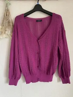 RID.D.LE レース編みパープルカーディガン