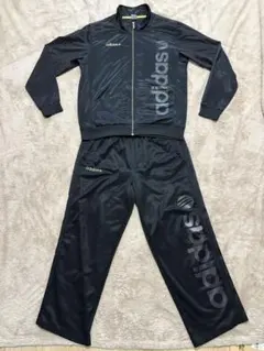 adidas アディダス ジャージ セットアップ L ブラック 上下セット