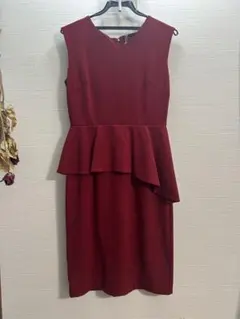 【美品】ローズバッド　ペプラムドレス ノースリーブ