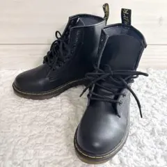 イエローステッチ 8ホール レースアップブーツ 黒 37 【23.5cm相当】
