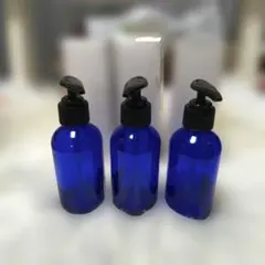 生活の木　青色ガラス　遮光瓶　ポンプ式　３本セットのサムネイル