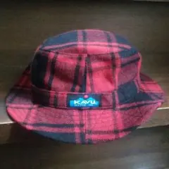 KAVU 赤黒チェック バケットハット