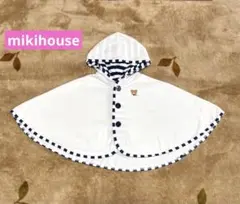 ミキハウス　ポンチョ　 ベビー　　　　　　　フード付き　フリーサイズ 70〜90