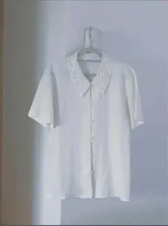 レア商品✴︎レース襟 半袖シャツ アイボリー