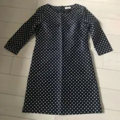 テチチ　水玉　ネイビー　ワンピース