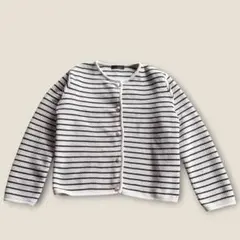 Rag Out アベイル ノーカラージャケット (M)ボーダ－ 通勤 お出かけのサムネイル