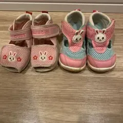 ミキハウス うさぎデザイン ベビーシューズ