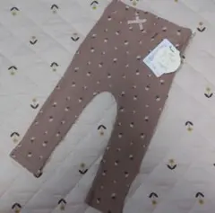 新品 テータテート ベージュ 花柄 長ズボン80 tete a tete