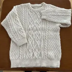 アイボリー ケーブルニットセーター 長袖