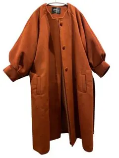オレンジ オーバーサイズ ロングコート