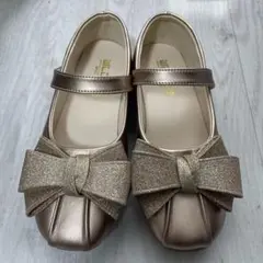 フォーマルシューズ ゴールド リボン付き