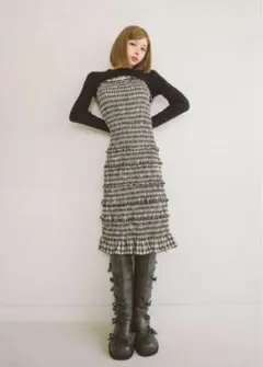 darich☆ニットレイヤードチェックミディワンピースFL新品未使用未開封