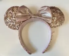 ミニー耳カチューシャ スパンコール ゴールド