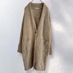 ユニクロ UNIQLO ウールリブニットコート 羽織り シンプル L《623