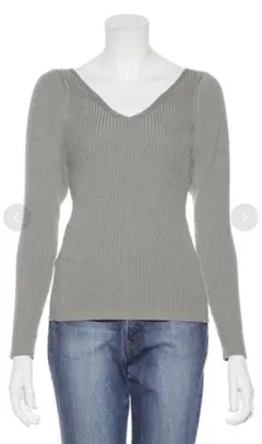 スナイデル SNIDELハートネックリブニットプルオーバー 長袖ニット　ミント