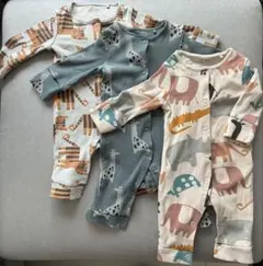 next baby 動物柄ロンパース 3枚セット
