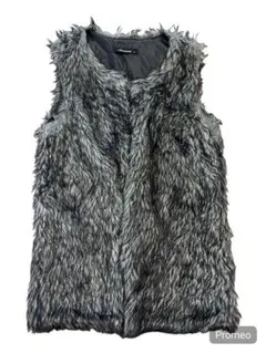 グレー ファー　ベスト　ジレ
