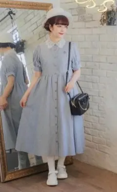 しまむら　青木美沙子　ストライプワンピース　ブルー　ロリィタ　クラロリのサムネイル
