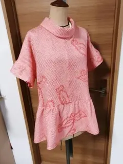 22.23日限定割引セール3500→3300着物リメイクロールカラーブラウス、絞