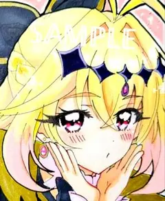 ファンアート キュアアルカナ・シャドウ 手描きイラストのサムネイル