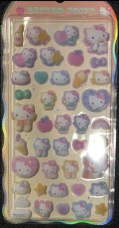 ハローキティ コットンパフィーシール